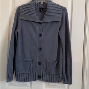 Ann Taylor Chunky Cardigan in Stormy Gray, Size M
